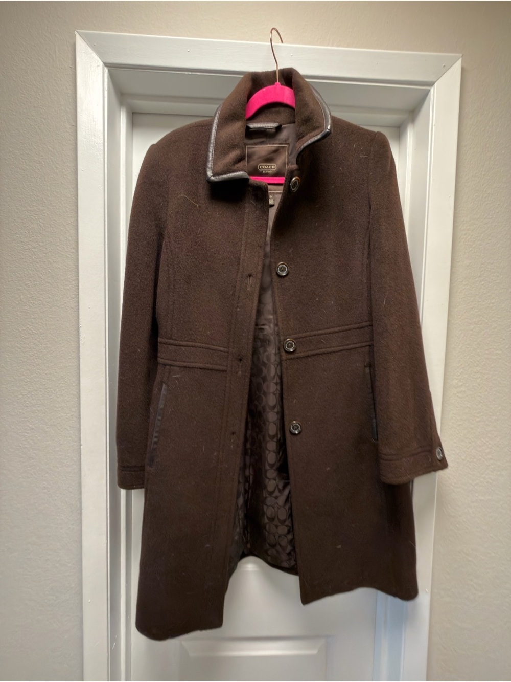 Vintage COACH Women’s Wool Blend Brown Coat